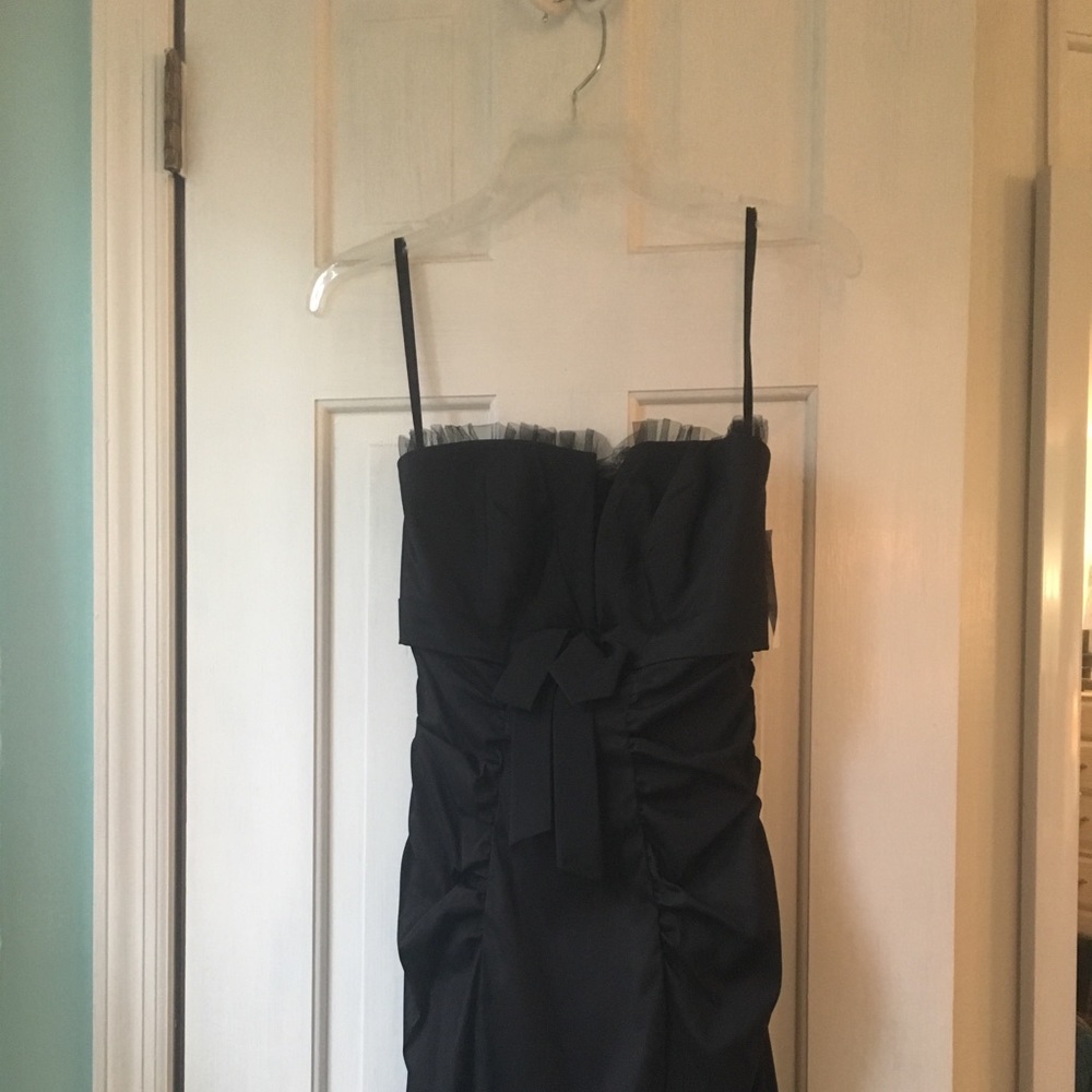 XScape Strapless Black prom dress